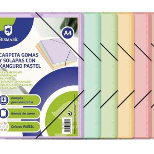 Bismark Carpeta de Gomas A4 Kanguro con Solapas - Colores Pastel Surtidos
