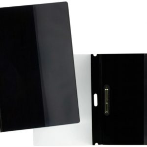 Yes Dossier con Fastener para 30 Hojas A4 - Portada Transparente, Trasera Negro - Fabricado en Polipropileno