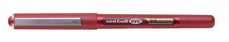 Uni-ball UB-150-38 Eye Ultra Micro Boligrafo de Tinta Liquida - Punta de Bola 0.38mm - Tinta Resistente al Agua y Luz - Sistema de Control de Tinta - Color Rojo