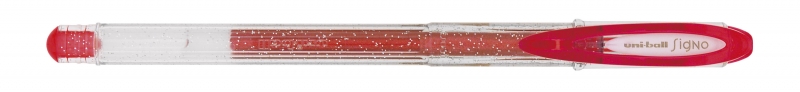 Uni-ball Signo Sparkling UM-120SP Boligrafo de Gel - Punta de Bola 1mm - Tinta Pigmentada Resistente al Agua y Luz - Efecto Purpurina - Color Rojo