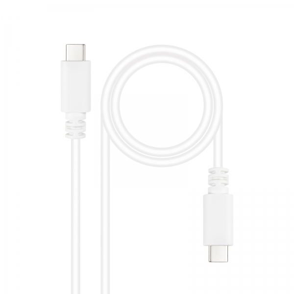 Nanocable Cable USB 2.0 3A - Tipo USB-C/M-USB-C/M - 1m - Color Blanco