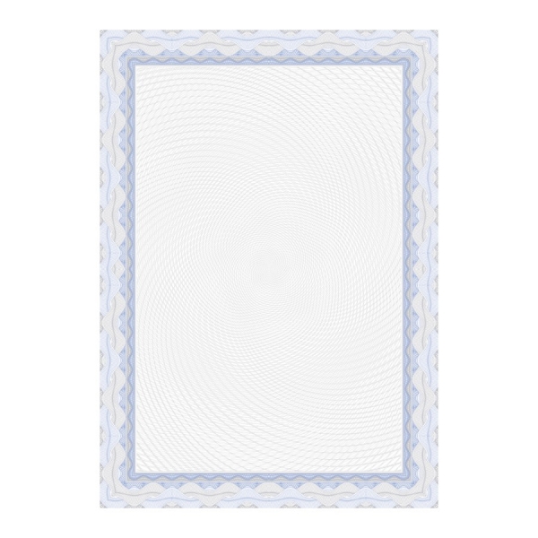 Apli Pack de 70 Hojas de Papel Certificado - Diseño Espiral - 115gr - Ideal para Certificados y Diplomas - Compatible con Impresoras y Escritura Manual - Color Azul