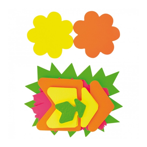 Apli Pack de 50 Carteles Fluorescentes Surtidos - Alto Gramaje - Gran Resistencia - Ideales para Ofertas y Promociones - Color Amarillo Fluorescente