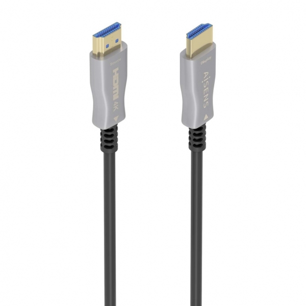 Aisens Cable HDMI V2.0 AOC Premium Alta Velocidad con Ethernet - Conectores Tipo a Macho - Fibra Optica y Cobre - Blindaje en Oro 24K - Ancho de Banda 18Gbps - 10 Metros - Soporta 4K@60Hz y HDR10 - Compatible con ARC y 3D