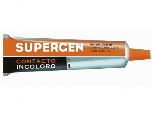 Supergen Contacto Pegamento Incoloro 75ml - Secado Rapido - No Contiene Tolueno - Resistencia al Envejecimiento y a los Rayos UV 1 Supergen Contacto Pegamento Incoloro 75ml - Secado Rapido - No Contiene Tolueno - Resistencia al Envejecimiento y a los Rayos UV