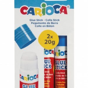 Carioca Pack de 2 Pegamentos de Barra - Ideal para Casa, Colegio y Oficina - Pega Papel, Fotos y Tejidos - sin Disolventes - Color Varios