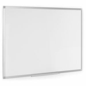 Bi-Office Ayda Pizarra Blanca Melaminada Doble Cara 600x450mm - Permite Colocacion Vertical u Horizontal - Marco de Aluminio Anodizado