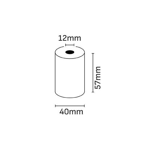 Oqonos Rollo de Papel Termico 57x40x12mm, Libre de BPA, FSC