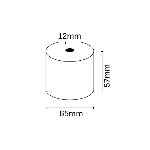 Oqonos Rollo de Papel Termico 57x65x12mm, Libre de BPA, FSC
