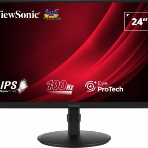 Viewsonic Monitor 24" VG2408A LED IPS FullHD - 16:9 - VGA, HDMI - DisplayPort - USB - Altavoces - Ajustable en Altura - Color Negro
