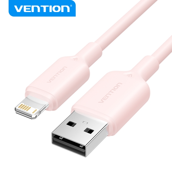 Vention Cable USB Lightning - Conector USB-A a Lightning - 1m - Transmision 480Mbps - Salida 2.4A - Color Rosa