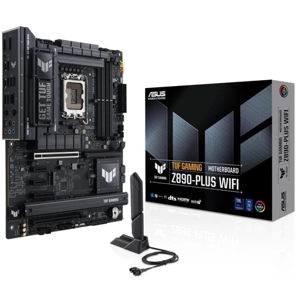 Asus TUF Gaming Z890-PLUS WIFI Placa Base LGA 1851 - WiFi, Bluetooth, HDMI, DisplayPort, 4x DDR5, 4x SATA III, M.2, PCIe 4.0 y 5.0, USB 2.0, 3.2, USB-C, RJ-45