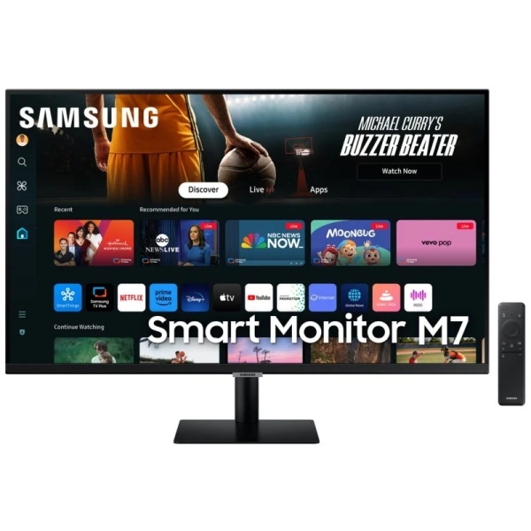 Samsung Smart Monitor M7 32" LED 4K UltraHD HDR WiFi, Bluetooth - Respuesta 4ms - Mando a Distancia - Altavoces Incorporados - 16:9 - USB-A y C, HDMI - VESA 100x100mm