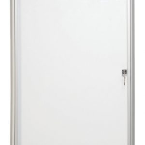 Bi-Office Vitrina para Anuncios o Carteles - Puerta Abatible con Cerradura - Tamaño 35.7 x 49cm - Superficie de Acero Lacado Magnetico - Color Aluminio