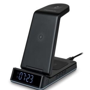Thomson CL750IS Estacion de Carga por Induccion 4 en 1 - Reloj Despertador y Luz Nocturna - Compatible con Android -  Color Negro