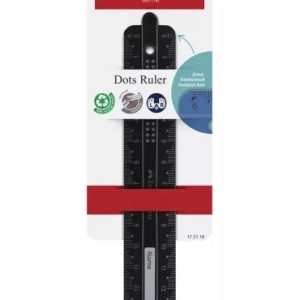 Faber-Castell Dots Regla Recta 15cm - Panel para Nombre - Escalas para Zurdos y Diestros - Color Negro