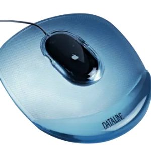 Esselte Dataline Alfombrilla con Reposamuñecas Relleno de Gel - Medidas 235x285x30mm - Base Antideslizante - Control del Raton Mejorado - Color Azul Transparente