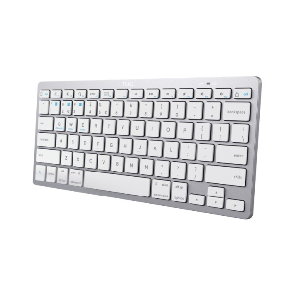 Trust Mini Teclado Ultrafino Inalambrico - Conectividad Bluetooth 4.0 - Idioma Español - Color Gris