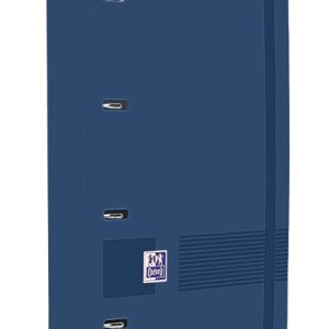 Oxford Europeanbinder Live & Go A4+ Carpeta Tamaño A4+ con Recambio de 100 Hojas Cuadricula 5x5mm - Tapa de Plastico Polyfoam - Cierre con Goma - Color Azul Marino