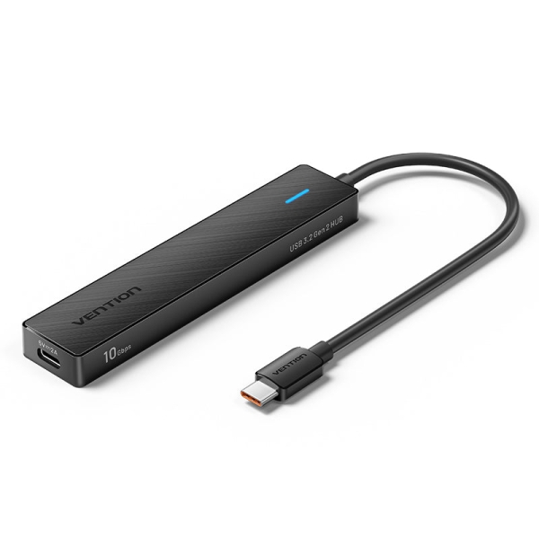 Vention HUB 5 en 1 USB-C a 2xUSB-C 3.2 Gen2/2xUSB-A 3.2 Gen2/USB-C 10G - 0.15m - Color Negro