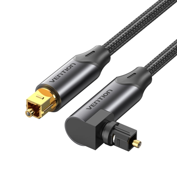 Vention Cable de Audio de Fibra Optica - 2m - Acodado - Trenzado - Color Negro