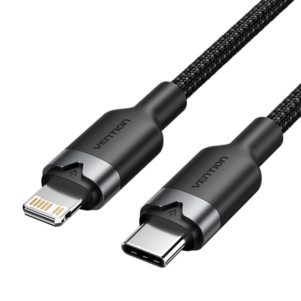 Vention Cable USB-C a Lightning 3A 27W - 1m - Trenzado - Color Negro