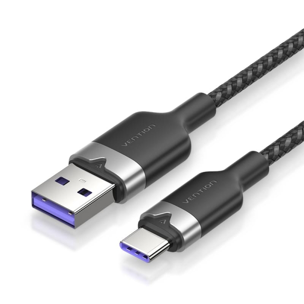 Vention Cable USB-C 2.0 a USB-A 6A 100W - 2m - Trenzado - Color Negro