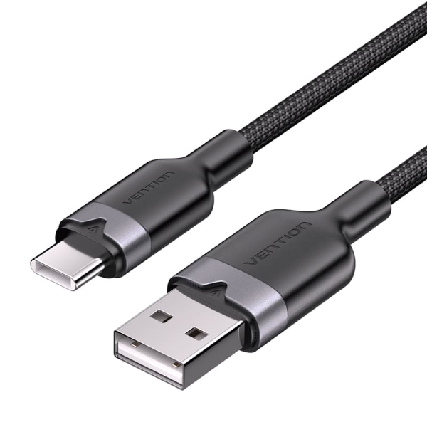 Vention Cable USB-C 2.0 a USB-A 3A 60W - 1m - Trenzado - Color Negro