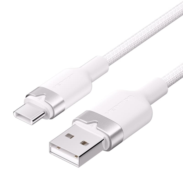 Vention Cable USB-C 2.0 a USB-A 3A 60W - 2m - Trenzado - Color Blanco