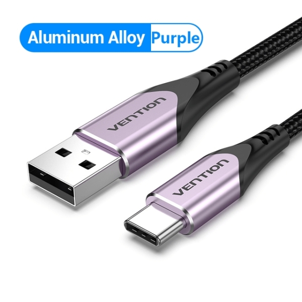Vention Cable USB-C 2.0 a USB-A 3A 60W - 2m - Trenzado - Color Violeta