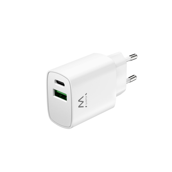 Ewent Cargador de Pared USB-C/PD + USB-A/QC 20W - Color Blanco