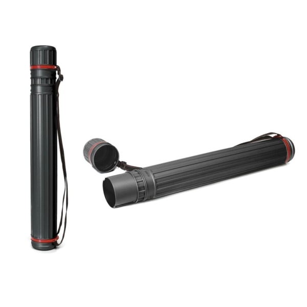 Tubo Portaplanos Grande - Medidas 8x64cm - Con Tapa y Bandolera - Color Negro