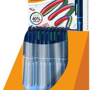 Bic 4 Colours Smooth Drop Expositor de 30 Boligrafos de Bola Retractil - Punta Media de 1.0mm - Escritura un 40% mas Suave - 4 Colores