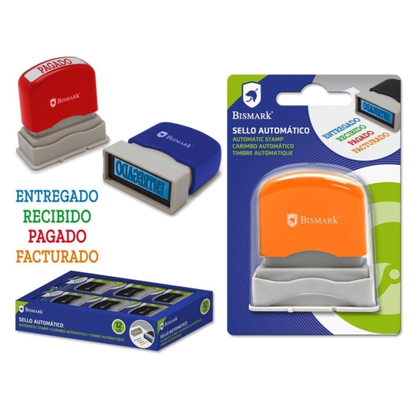 Bismark Sello Automatico - Modelos: Entregado, Recibido, Cobrado y Facturado - Diferentes Colores para Diferenciarlos