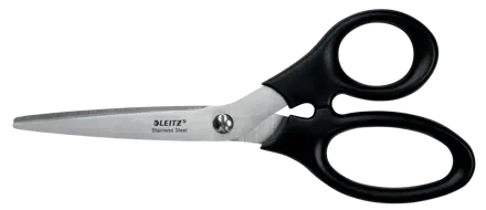 Leitz Tijeras de Acero Inoxidable 18.5cm - Agarre Ergonomico - Color Negro