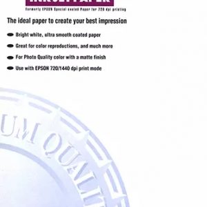 Epson Photo Quality Ink-Jet Pack de 100 Hojas de Papel Fotografico A3 Especial Ink-Jet 102g/m² - Acabado Mate - Color Blanco