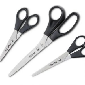 Dahle Home Pack de 3 Tijeras de Acero Inoxidable 13, 15 y 20cm - Hojas Afiladas - Mangos en Plastico ABS - Color Negro