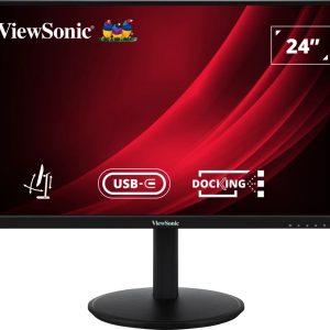 ViewSonic VG2409U-2 Monitor LED 24" IPS Full HD 1080p HDR - Respuesta 4ms - Altavoces 5W - 16:9 - Ajustable en Altura, Giratorio e Inclinable - HDMI, Audio, USB, RJ45 - Angulo de Vision 178º - VESA 100x100mm