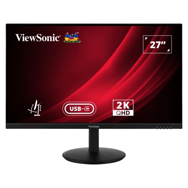 ViewSonic VG2709-2K-MHDU-2 Monitor LED 27" IPS QHD 2K HDR - Respuesta 4ms - Altavoces 5W - 16:9 - Ajustable en Altura, Giratorio e Inclinable - HDMI, Audio, USB-C - Angulo de Vision 178º - VESA 100x100mm