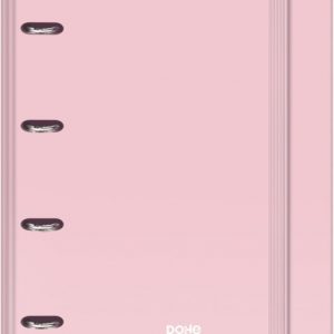 Dohe Serenity Carpeta de 4 Anillas Mixtas de 35mm Recambio 100 Hojas Cuadricula 5mm - Formato A4 - Cierre con Goma - Incluye 4 Separadores y Sobre de Polipropileno - Color Rosa