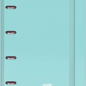 Dohe Serenity Carpeta de 4 Anillas Mixtas de 35mm Recambio 100 Hojas Cuadricula 5mm - Formato A4 - Cierre con Goma - Incluye 4 Separadores y Sobre de Polipropileno - Color Verde