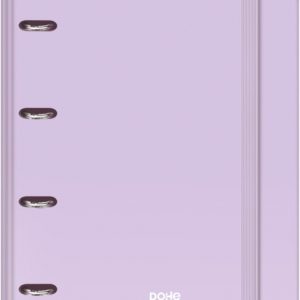 Dohe Serenity Carpeta de 4 Anillas Mixtas de 35mm Recambio 100 Hojas Cuadricula 5mm - Formato A4 - Cierre con Goma - Incluye 4 Separadores y Sobre de Polipropileno - Color Morado