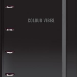 Dohe Colour Vibes Carpeta de 4 Anillas Mixtas de 35mm Recambio 100 Hojas Cuadricula 5mm - Formato A4 - Cierre con Goma - Incluye 4 Separadores y Sobre de Polipropileno - Color Negro