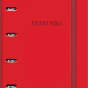 Dohe Colour Vibes Polyfoam Carpeta de 4 Anillas Mixtas de 35mm A4 Recambio 100 Hojas Cuadricula 5mm - Cubierta de Polyfoam 2mm - Cierre con Goma - Incluye 4 Separadores y Sobre de Polipropileno - Color Rojo