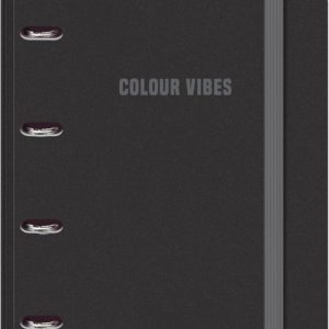 Dohe Colour Vibes Polyfoam Carpeta de 4 Anillas Mixtas de 35mm A4 Recambio 100 Hojas Cuadricula 5mm - Cubierta de Polyfoam 2mm - Cierre con Goma - Incluye 4 Separadores y Sobre de Polipropileno - Color Negro