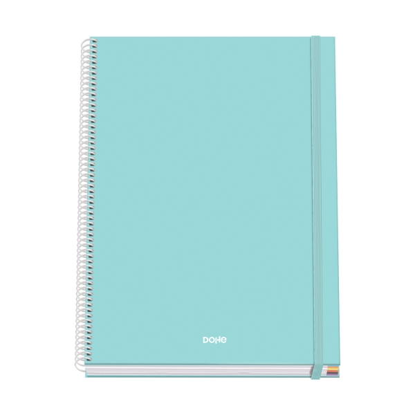 Dohe Serenity Cuaderno Espiral A4 100 Hojas Microperforadas Cuadricula 5mm - Tapa Dura Carton Forrado - Cierre de Goma - Bandas de Color - Color Verde 1 Dohe Serenity Cuaderno Espiral A4 100 Hojas Microperforadas Cuadricula 5mm - Tapa Dura Carton Forrado - Cierre de Goma - Bandas de Color - Color Verde