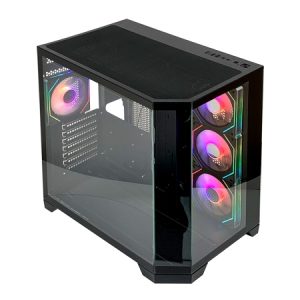 L-Link Nova Caja ATX - Cristal Templado Continuo - 4 Ventiladores RGB - USB 3.0 - Color Negro