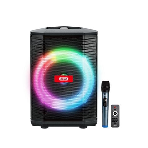 XO F53 Altavoz Karaoke - Bluetooth 5.0 - 40W - Funcion TWS - Iluminacion RGB - Microfono Inalambrico Incluido - Bluetooth, FM, USB y MicroSD - Color Negro