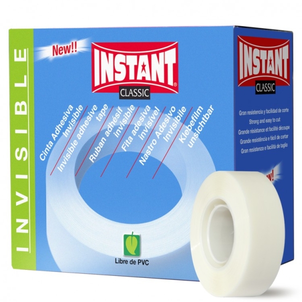 Instant Classic Cinta Adhesiva Invisible 19mm x 33m - Gran Resistencia - Facil de Cortar
