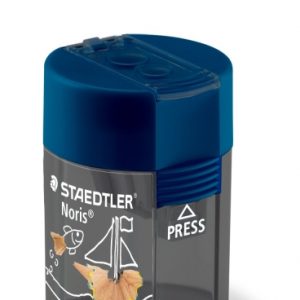 Staedtler 512 F Sacapuntas de 2 Orificios con Deposito - Para Lapices de 8.2mm y 10.2mm - Color Azul